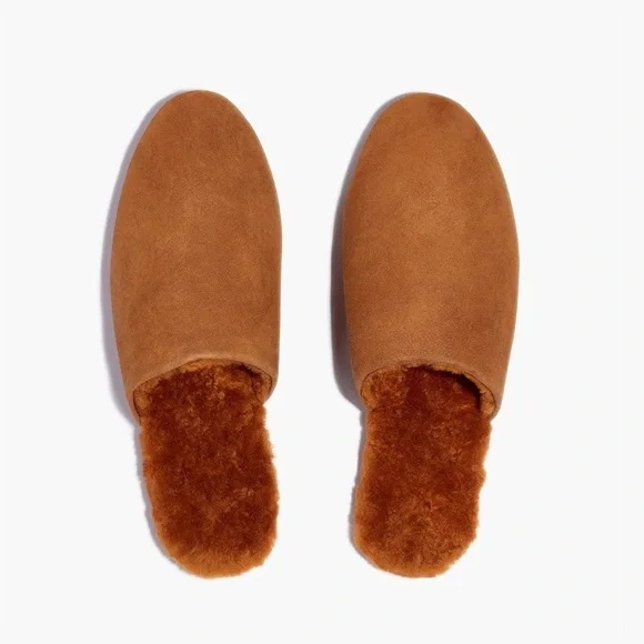 New TKEES Ines Shearling Slide On Mule Sandal Fur Size 7 Flat Loafers - Picture 1 of 14